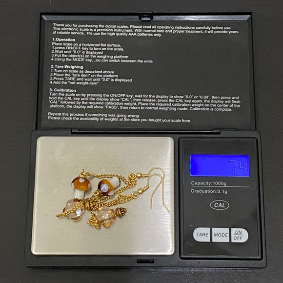 Handmade Mushroom Lampwork Beads Dangling Drop Earrings - Picture 5 of 9